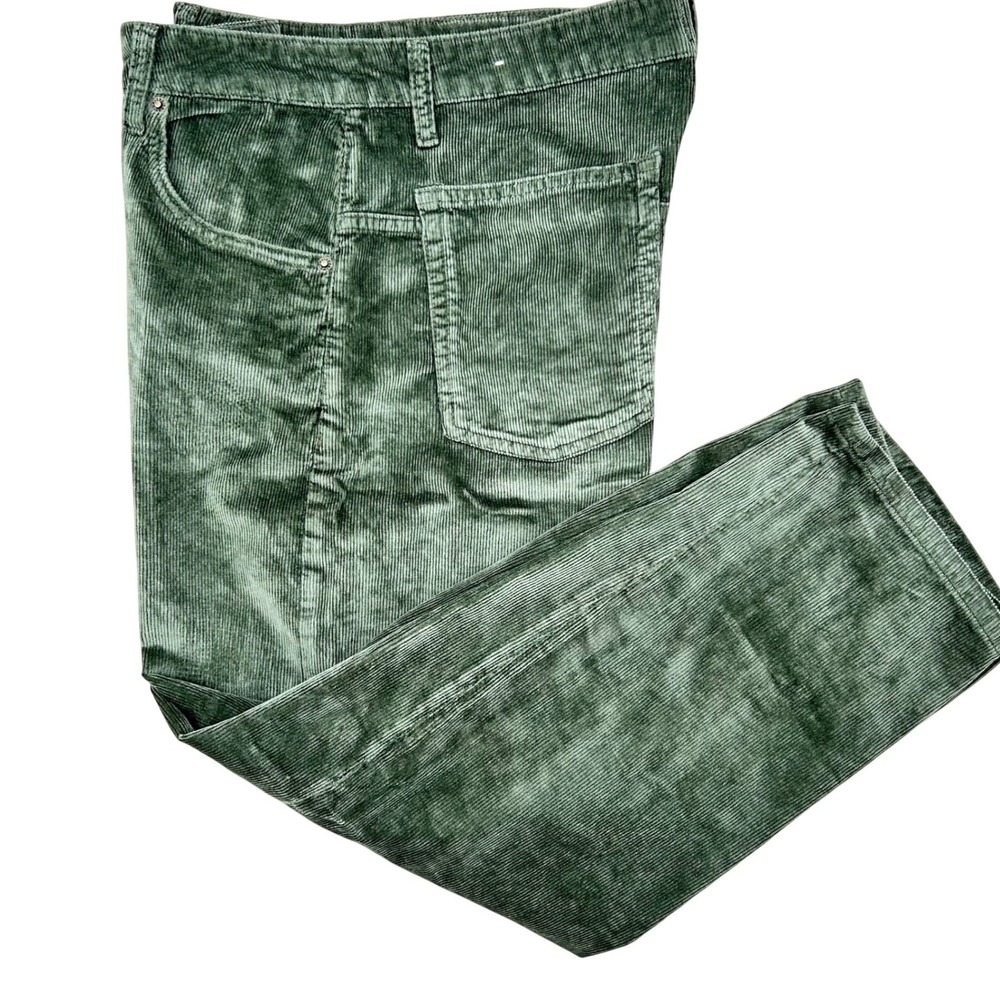 We The Free Free People Green Corduroy Button Fly Straight Leg Pants Size 31